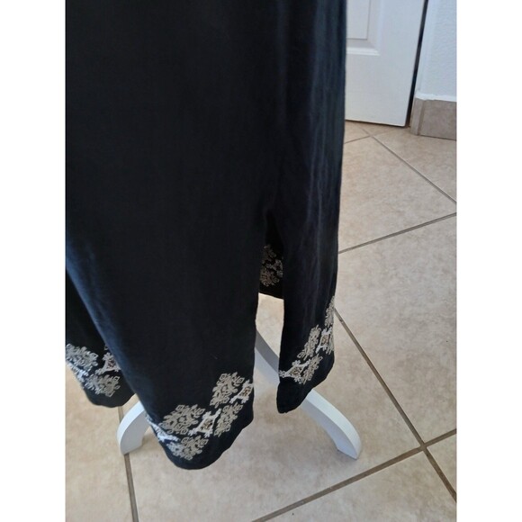 J Jill  size Dress Black sleeveless 100% Cotton Embroidered Size Smalll Boho - Picture 6 of 13
